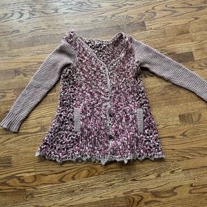 Free People Pink & Purple Knit Casual Sweater